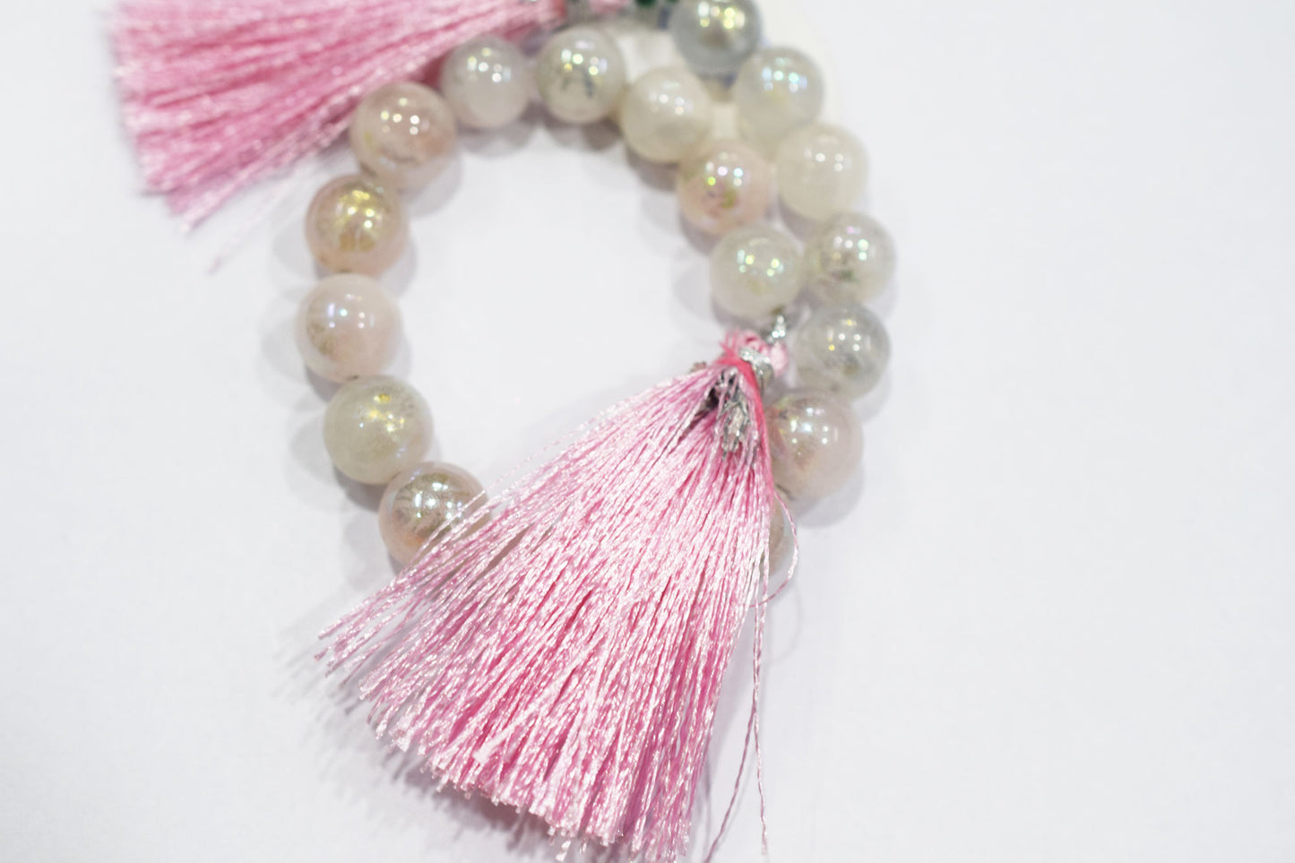 Mystic Metallic Coated Rose Quartz smooth Beads , Sold By Strand , 9 - 10 mm , 7" , 20368