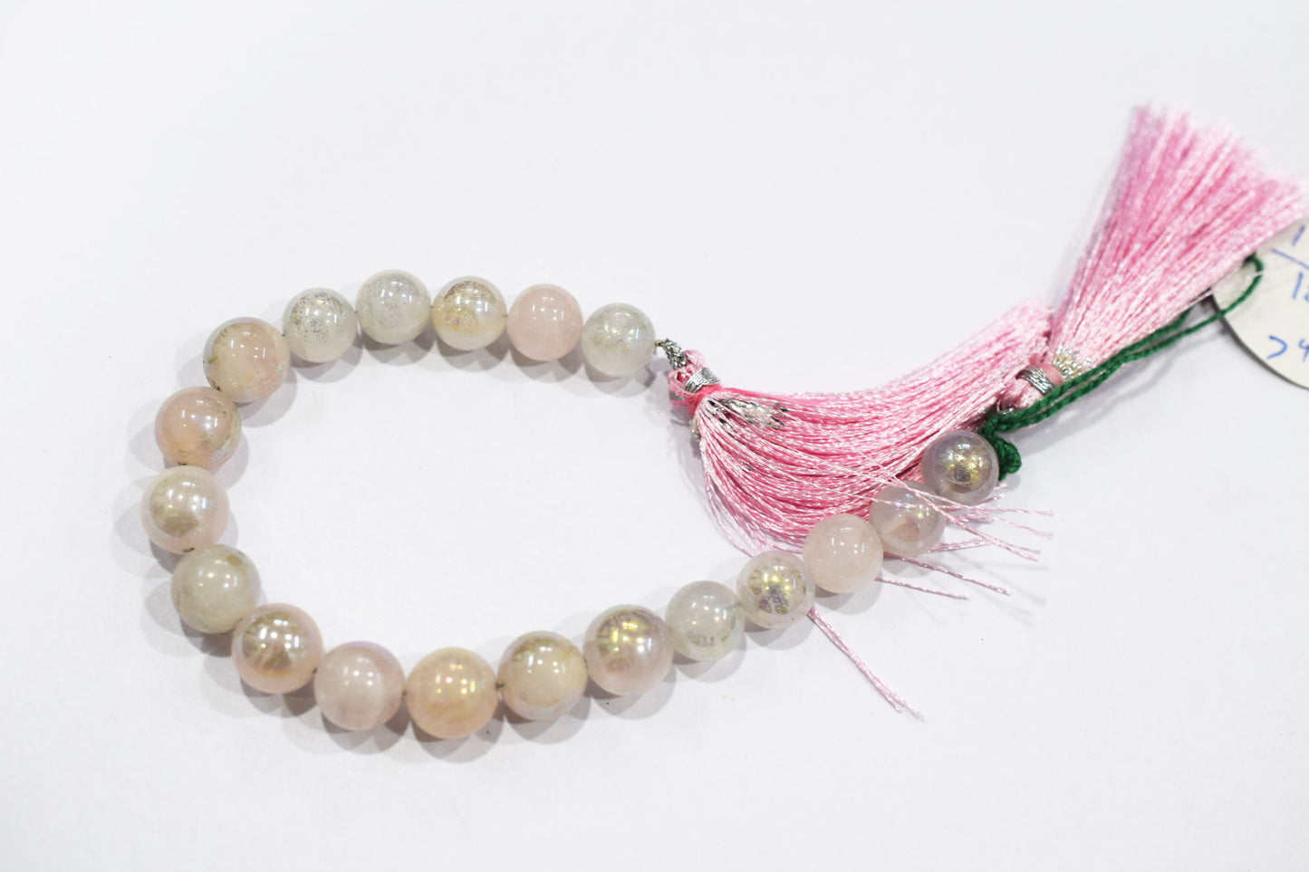 Mystic Metallic Coated Rose Quartz smooth Beads , Sold By Strand , 9 - 10 mm , 7" , 20368