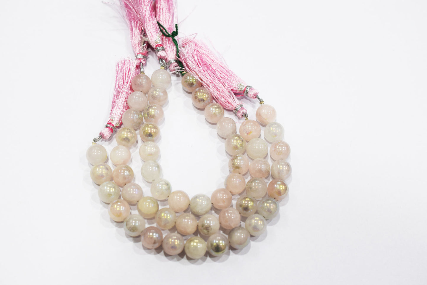 Mystic Metallic Coated Rose Quartz smooth Beads , Sold By Strand , 10 - 11  mm , 7" , 20370