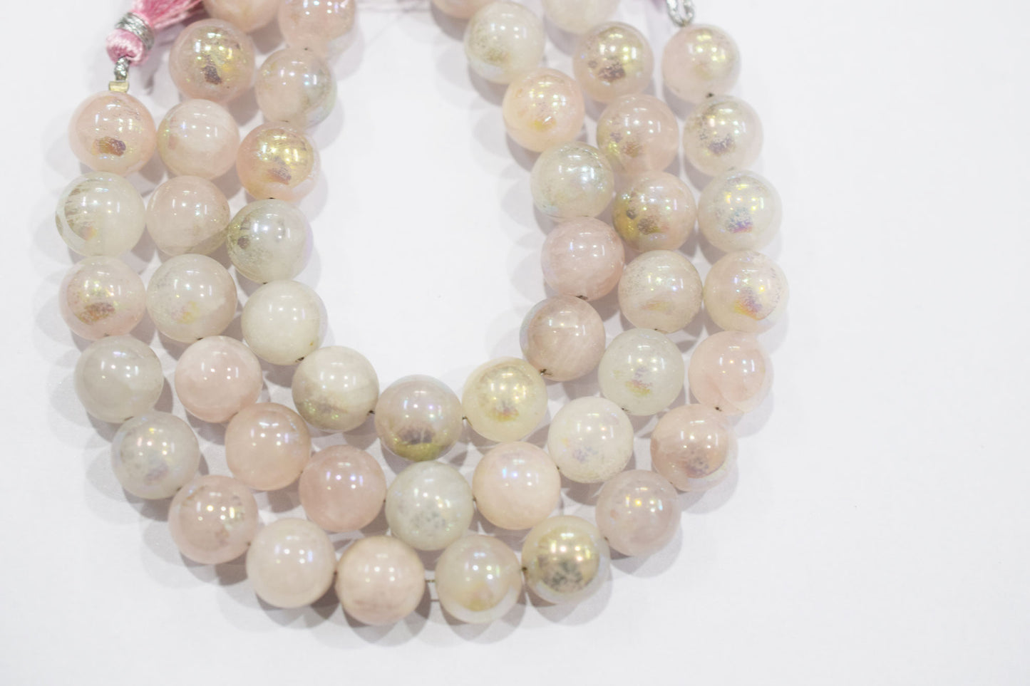 Mystic Metallic Coated Rose Quartz smooth Beads , Sold By Strand , 10 - 11  mm , 7" , 20370