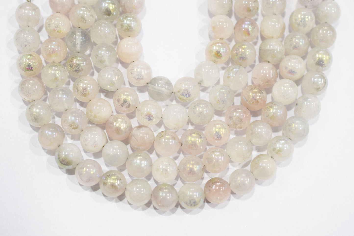 Mystic Metallic Coated Rose Quartz smooth Beads , Sold By Strand , 8 - 8.50 mm , 7" , 20371