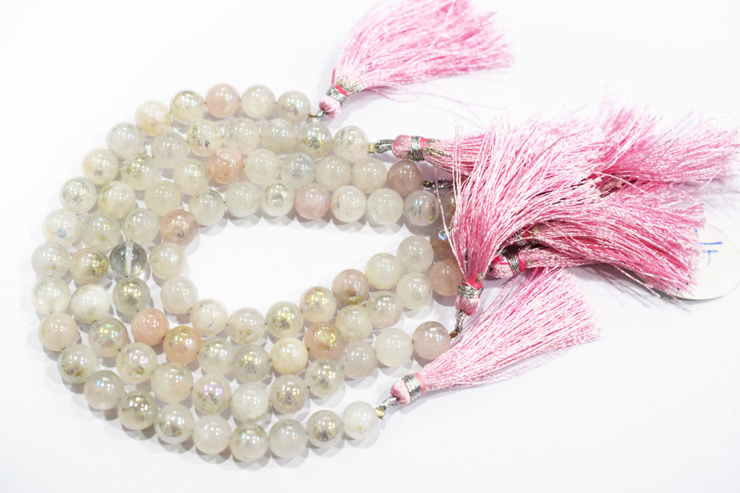 Mystic Metallic Coated Rose Quartz smooth Beads , Sold By Strand 372, 8.75 - 9 mm , 7" , 20372