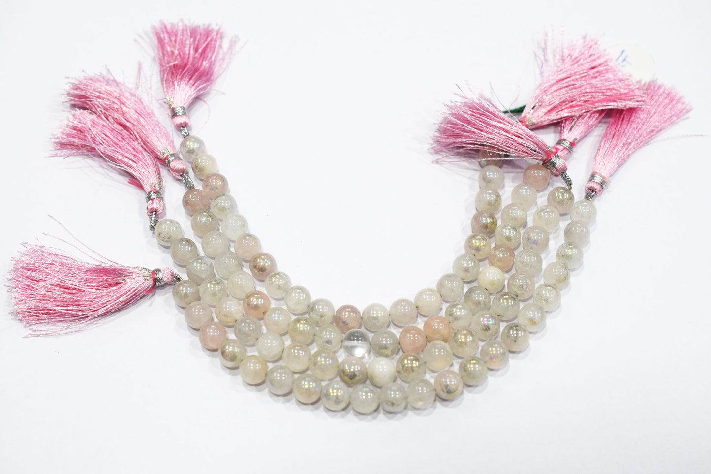 Mystic Metallic Coated Rose Quartz smooth Beads , Sold By Strand 372, 8.75 - 9 mm , 7" , 20372