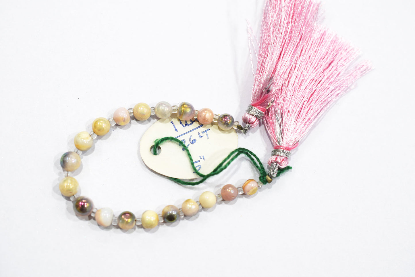 Mystic Metallic Coated Pink Peruvian Opal smooth Beads , Sold By Strand , 5 - 6 mm , 5" , 20373