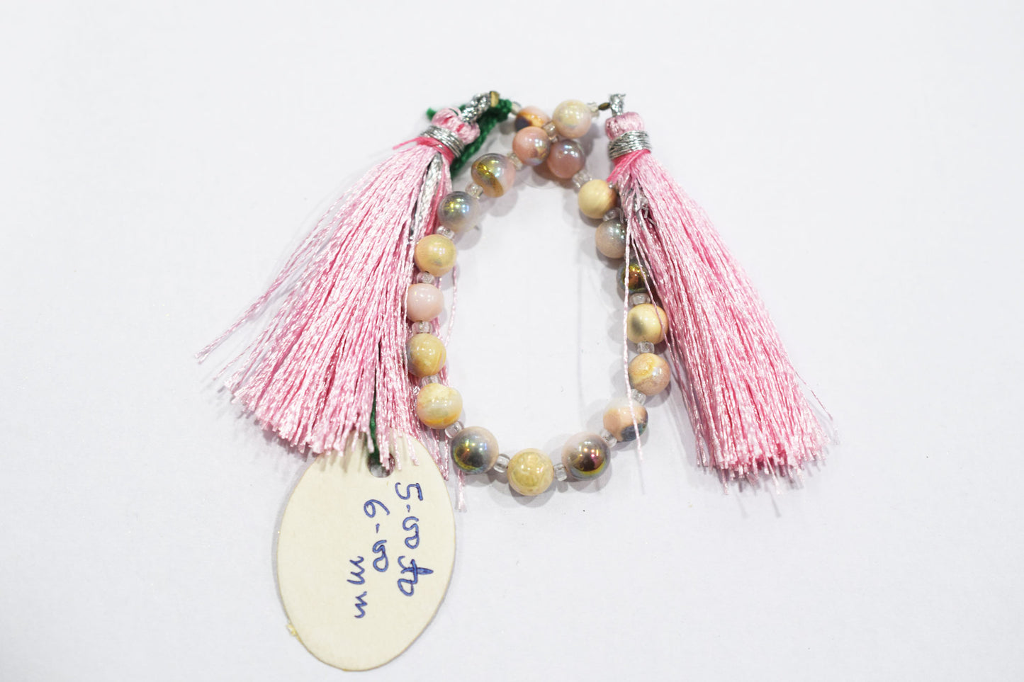 Mystic Metallic Coated Pink Peruvian Opal smooth Beads , Sold By Strand , 5 - 6 mm , 5" , 20373