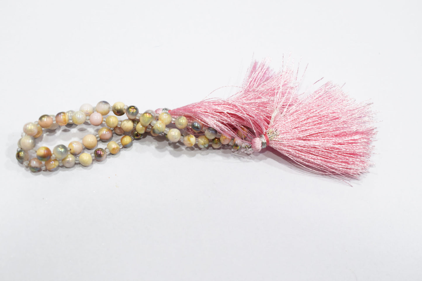 Mystic Metallic Coated Pink Peruvian Opal smooth Beads , Sold By Strand , 5 - 6 mm , 7" , 20375
