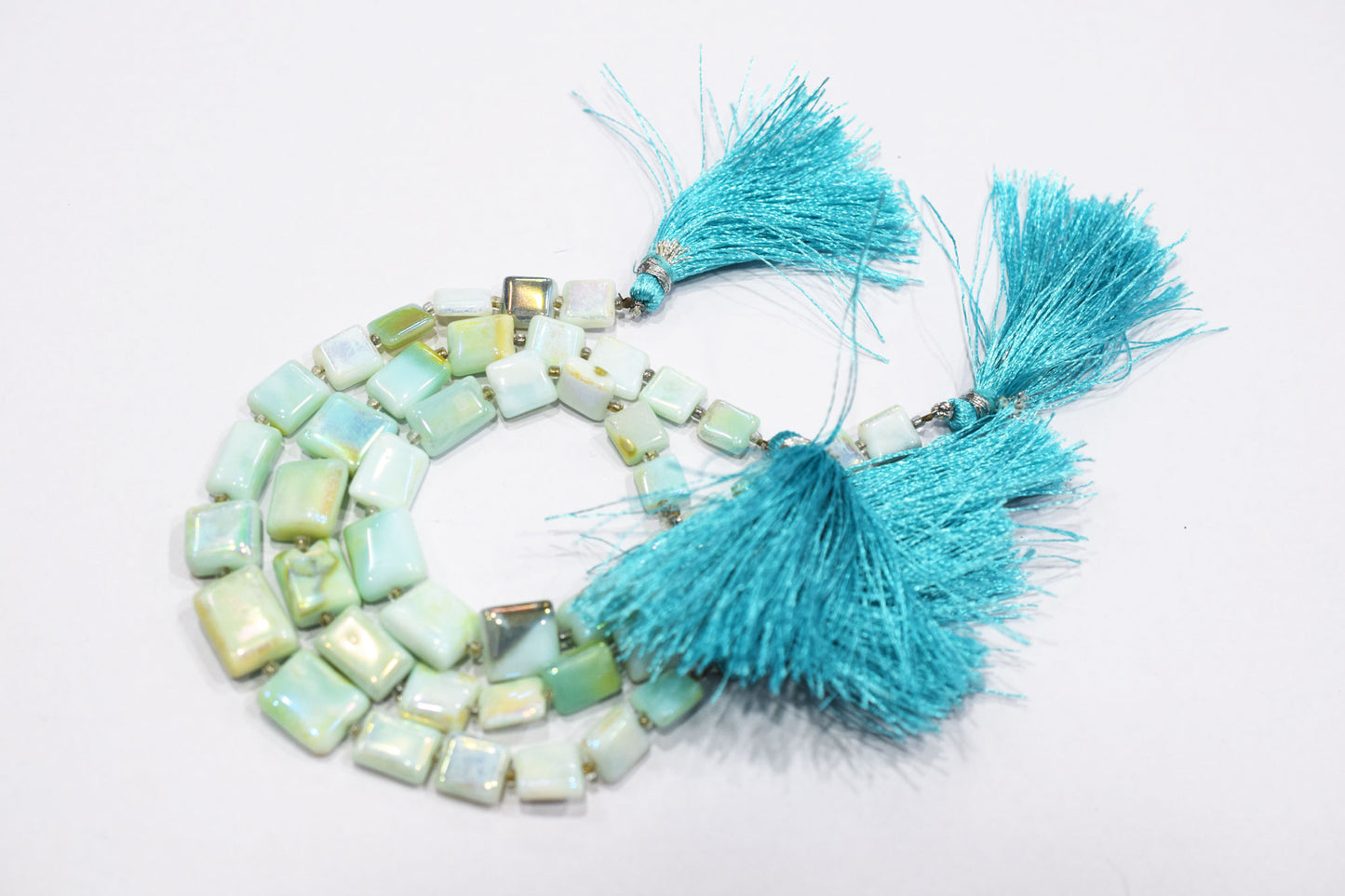 Mystic Metallic Coated Peruvian Blue Opal smooth Beads , Sold By Strand , 6x7 - 11x15 mm , 7" , 20376