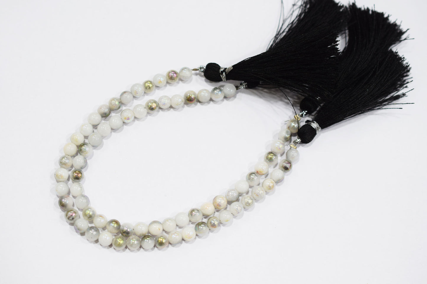 Mystic Metallic Coated White Agate smooth Beads , Sold By Strand , 5 mm , 7" , 20380