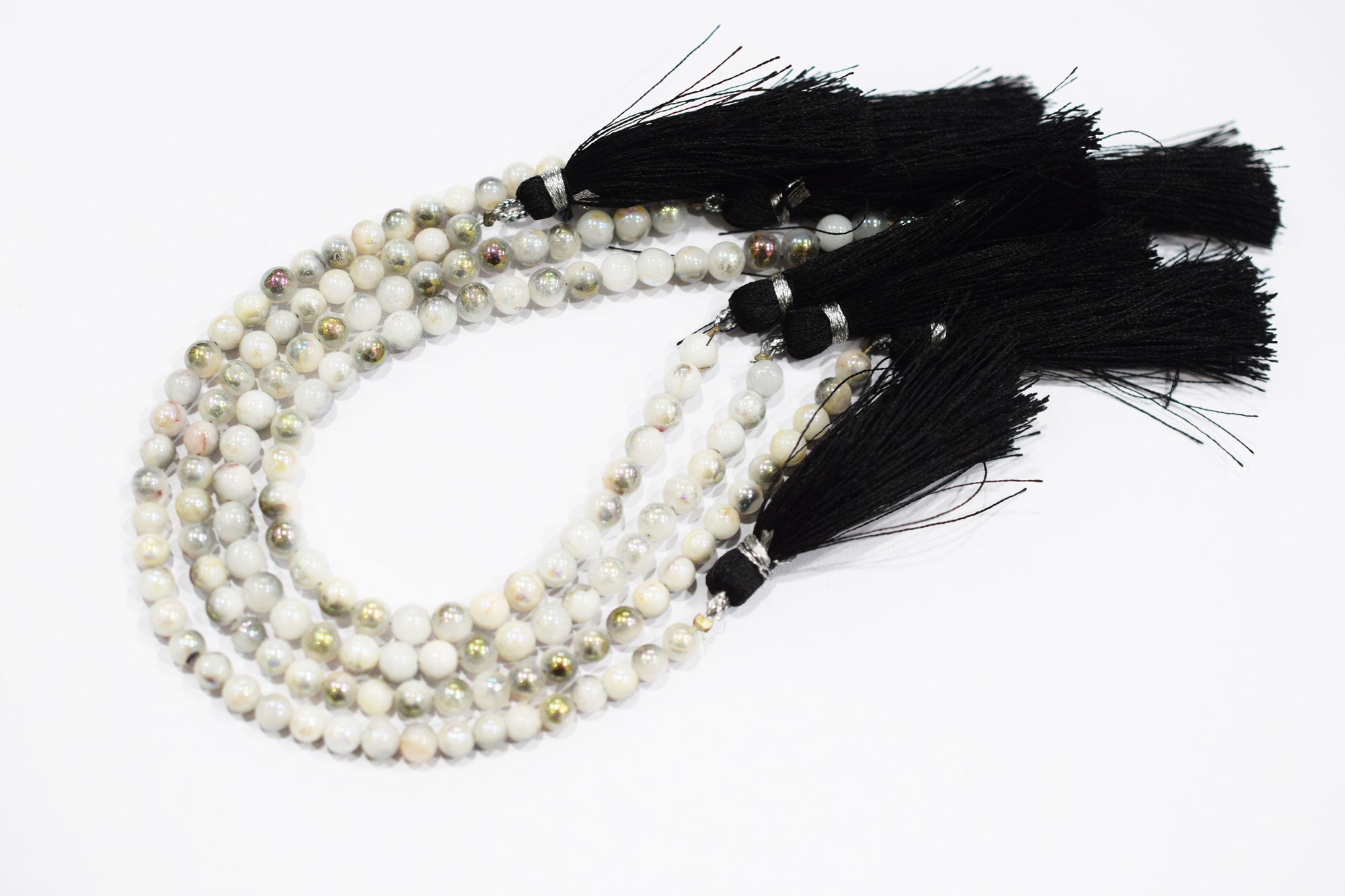 Mystic Metallic Coated White Agate smooth Beads , Sold By Strand , 5 mm , 7" ,  20380