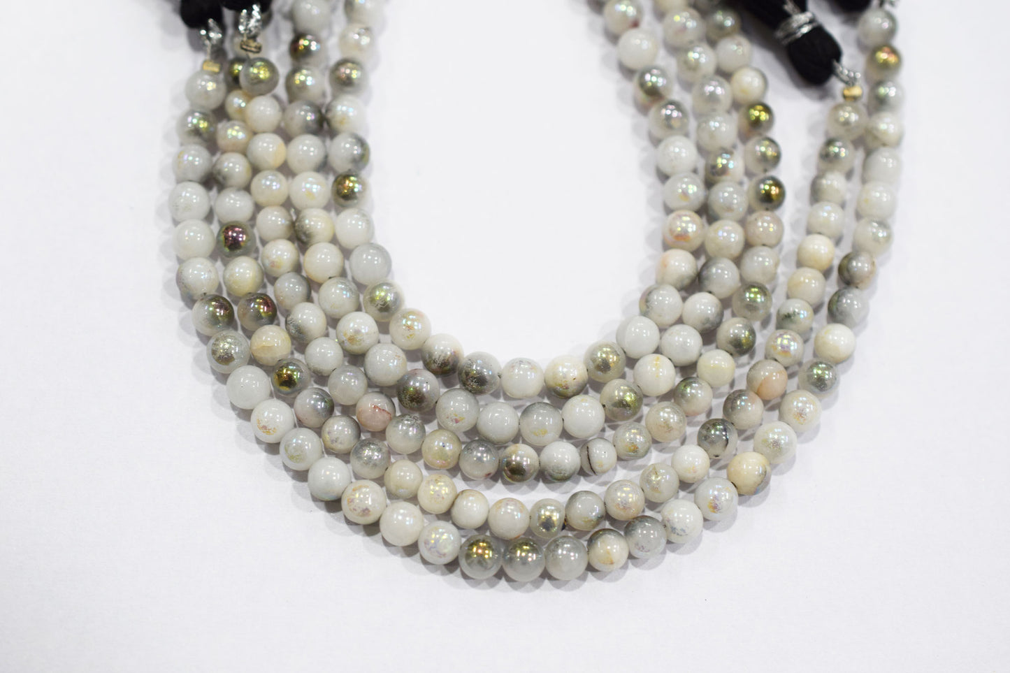 Mystic Metallic Coated White Agate smooth Beads , Sold By Strand , 5 mm , 7" , 20380