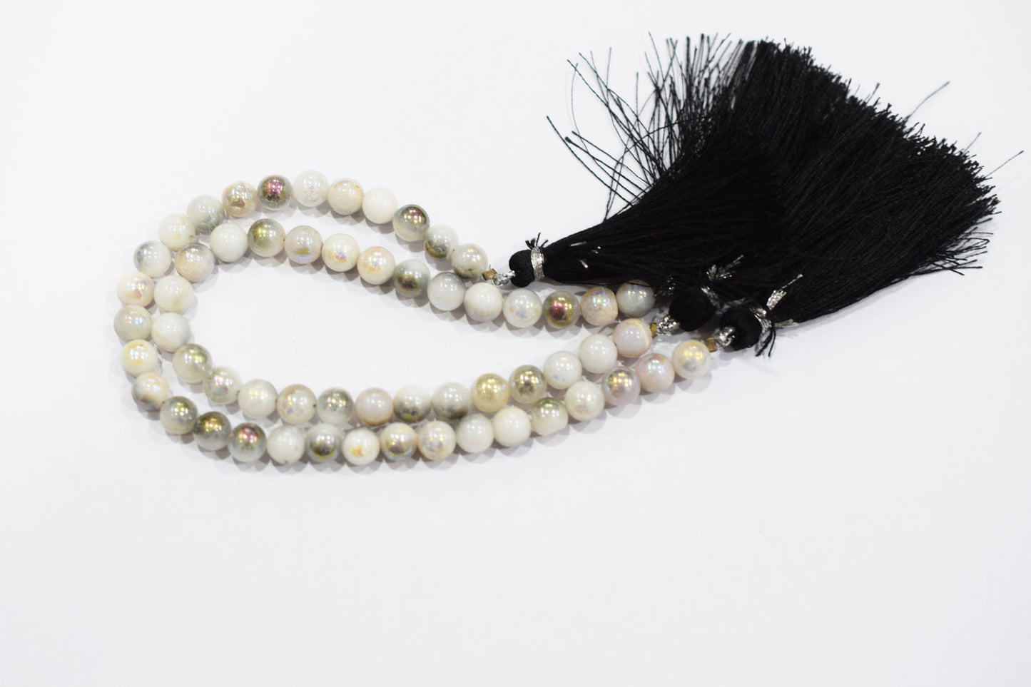 Mystic Metallic Coated White Agate smooth Beads , Sold By Strand , 6 - 6.50 mm , 7" , 20381