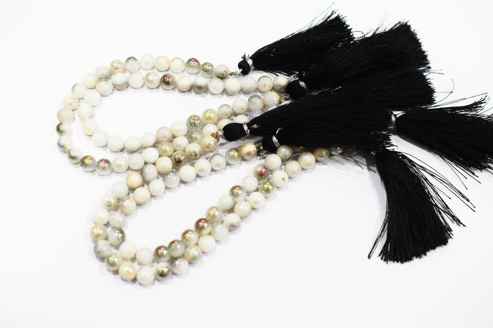 Mystic Metallic Coated White Agate smooth Beads , Sold By Strand , 6 - 6.50 mm , 7" , 20381