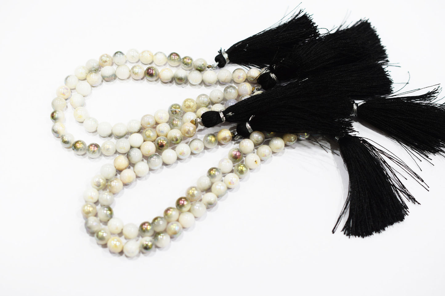 Mystic Metallic Coated White Agate smooth Beads , Sold By Strand , 6 - 6.50 mm , 7" , 20381