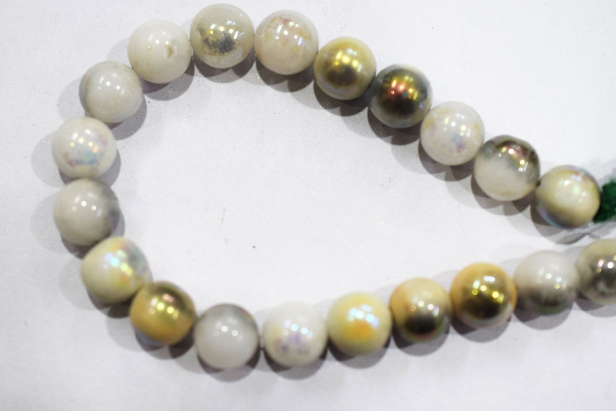 Mystic Metallic Coated White Agate smooth Beads , Sold By Strand , 9  mm , 7" , 20382