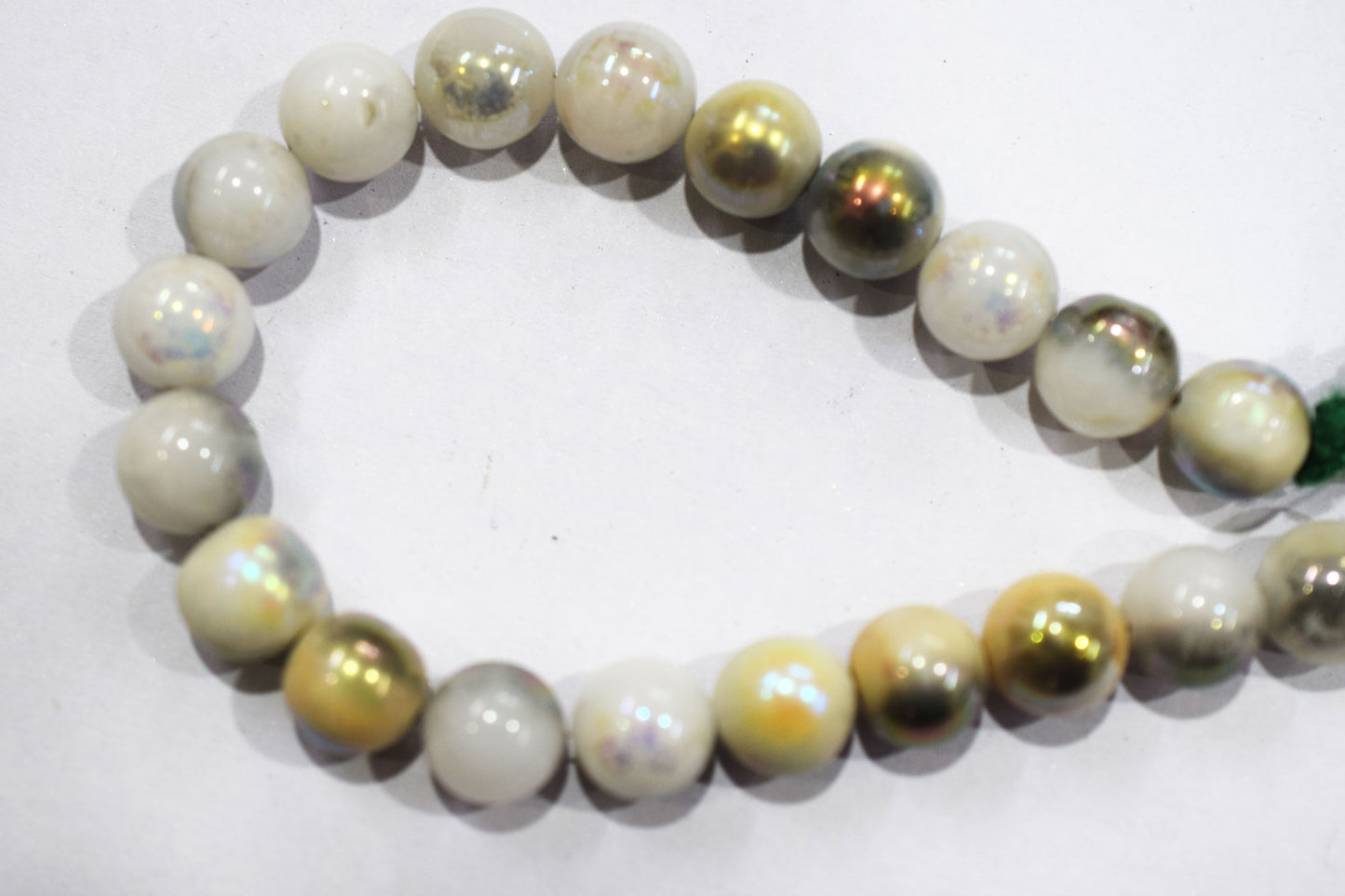 Mystic Metallic Coated White Agate smooth Beads , Sold By Strand , 9  mm , 7" , 20382