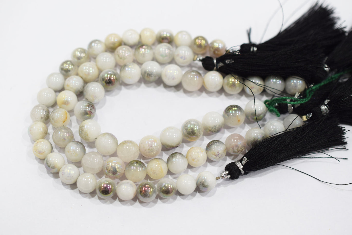 Mystic Metallic Coated White Agate smooth Beads , Sold By Strand , 7.50 - 8 mm , 7" , 20383