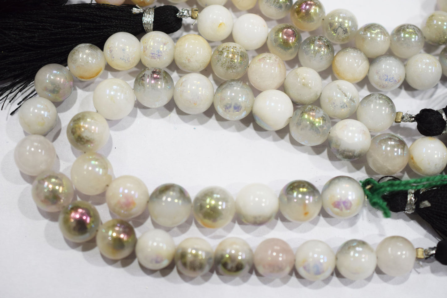 Mystic Metallic Coated White Agate smooth Beads , Sold By Strand , 7.50 - 8 mm , 7" , 20383