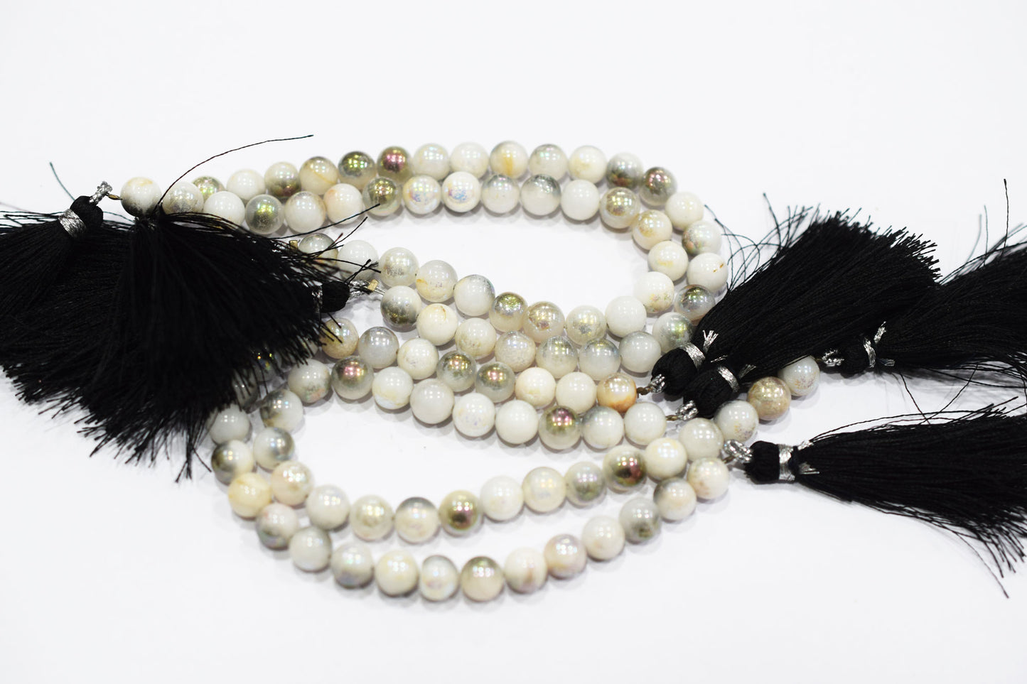 Mystic Metallic Coated White Agate smooth Beads , Sold By Strand , 7 - 7.50 mm , 7" , 20384