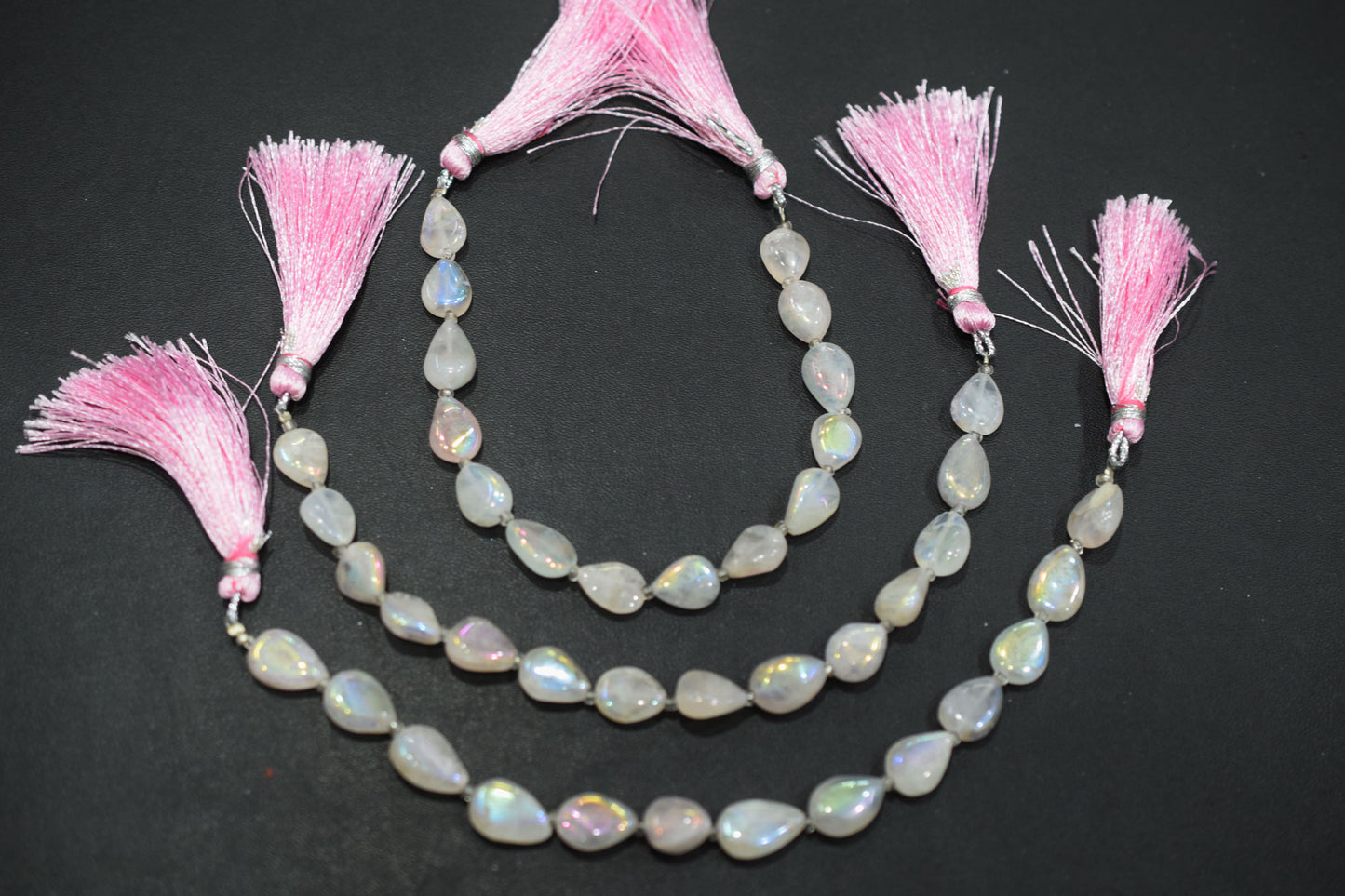 Rose Quartz Rustic Metallic Coated Pear Shape Beads , Sold By Strand , 8x10 - 8x14 mm , 7" , 20394