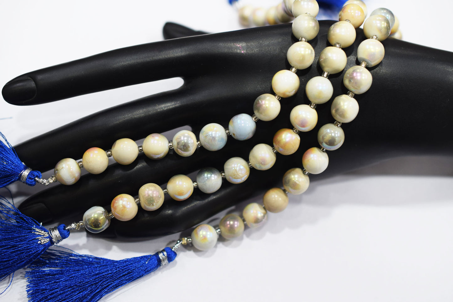 Denim Opal Rustic Style Titanium Coated Round Shape Beads , Sold By Strand , 9 mm , 7" , 20398