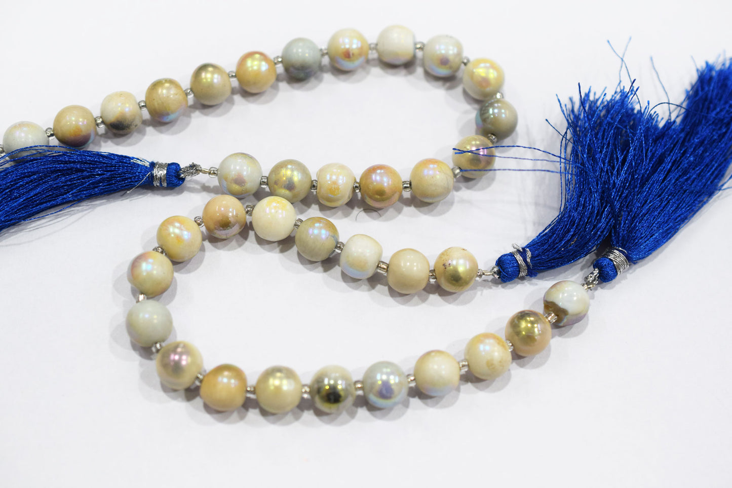 Denim Opal Rustic Style Titanium Coated Round Shape Beads , Sold By Strand , 9 mm , 7" , 20398