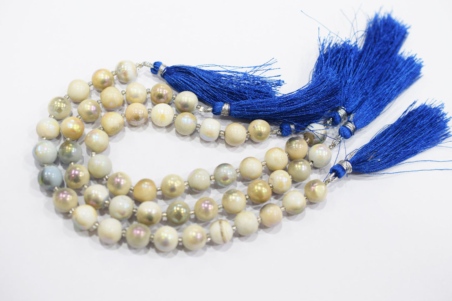 Denim Opal Rustic Style Titanium Coated Round Shape Beads , Sold By Strand , 9 mm , 7" , 20398