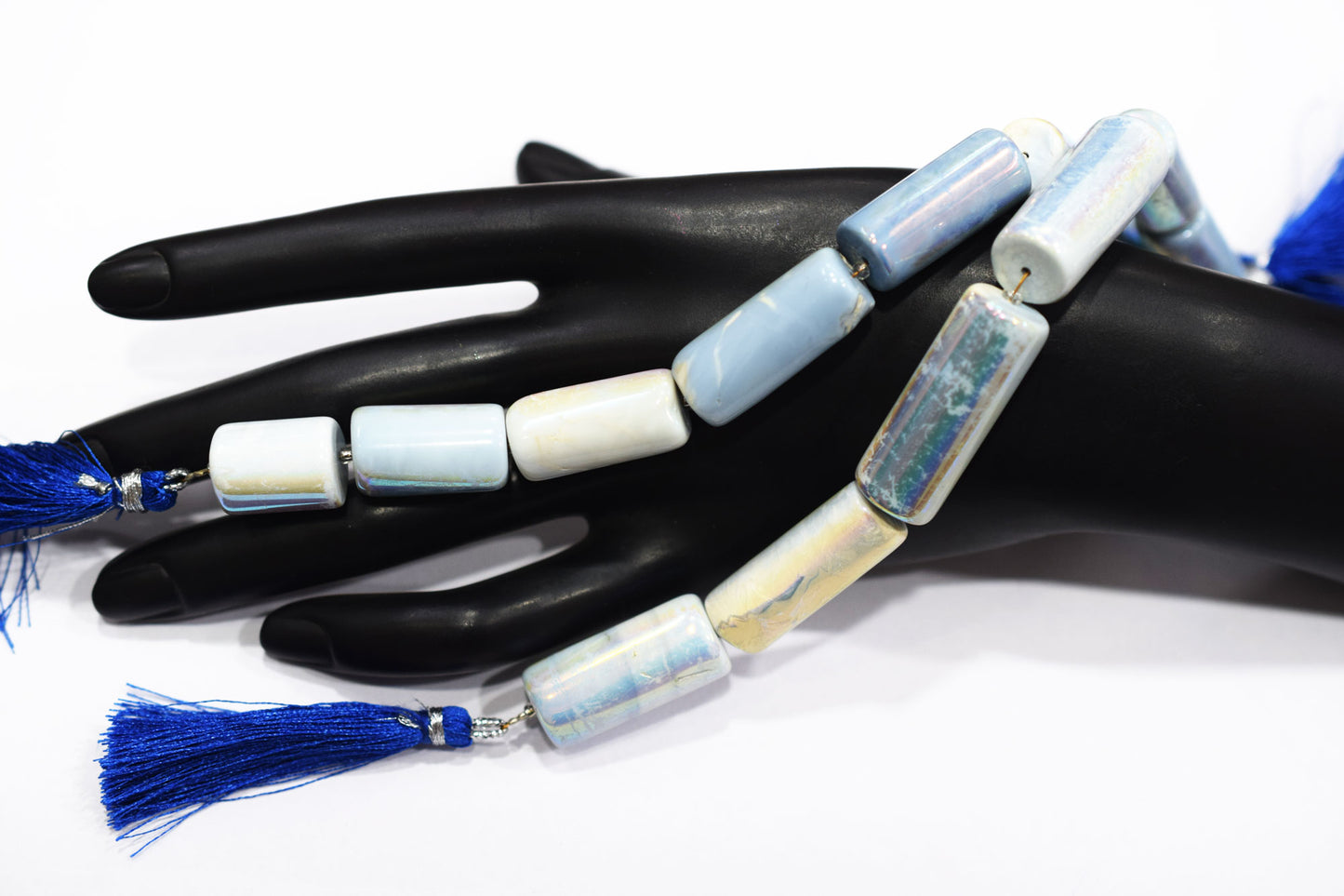 Denim Opal Rustic Style Titanium Coated Drums Shape Beads , Sold By Strand , 10x18 - 13x32 mm , 7" , 20401