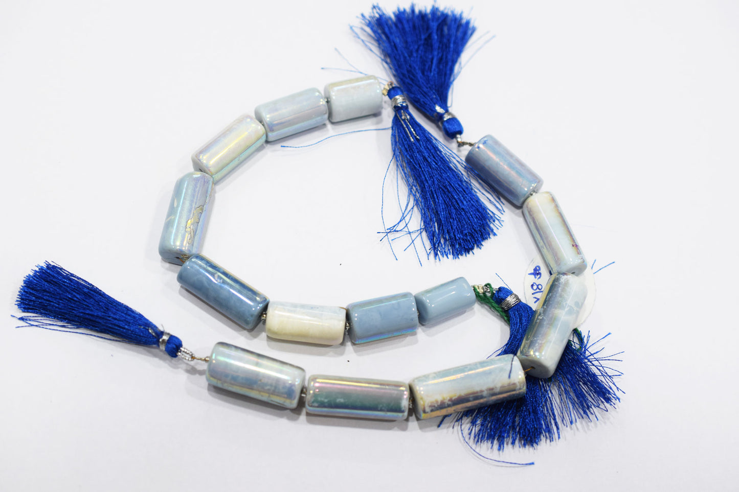 Denim Opal Rustic Style Titanium Coated Drums Shape Beads , Sold By Strand , 10x18 - 13x32 mm , 7" , 20401