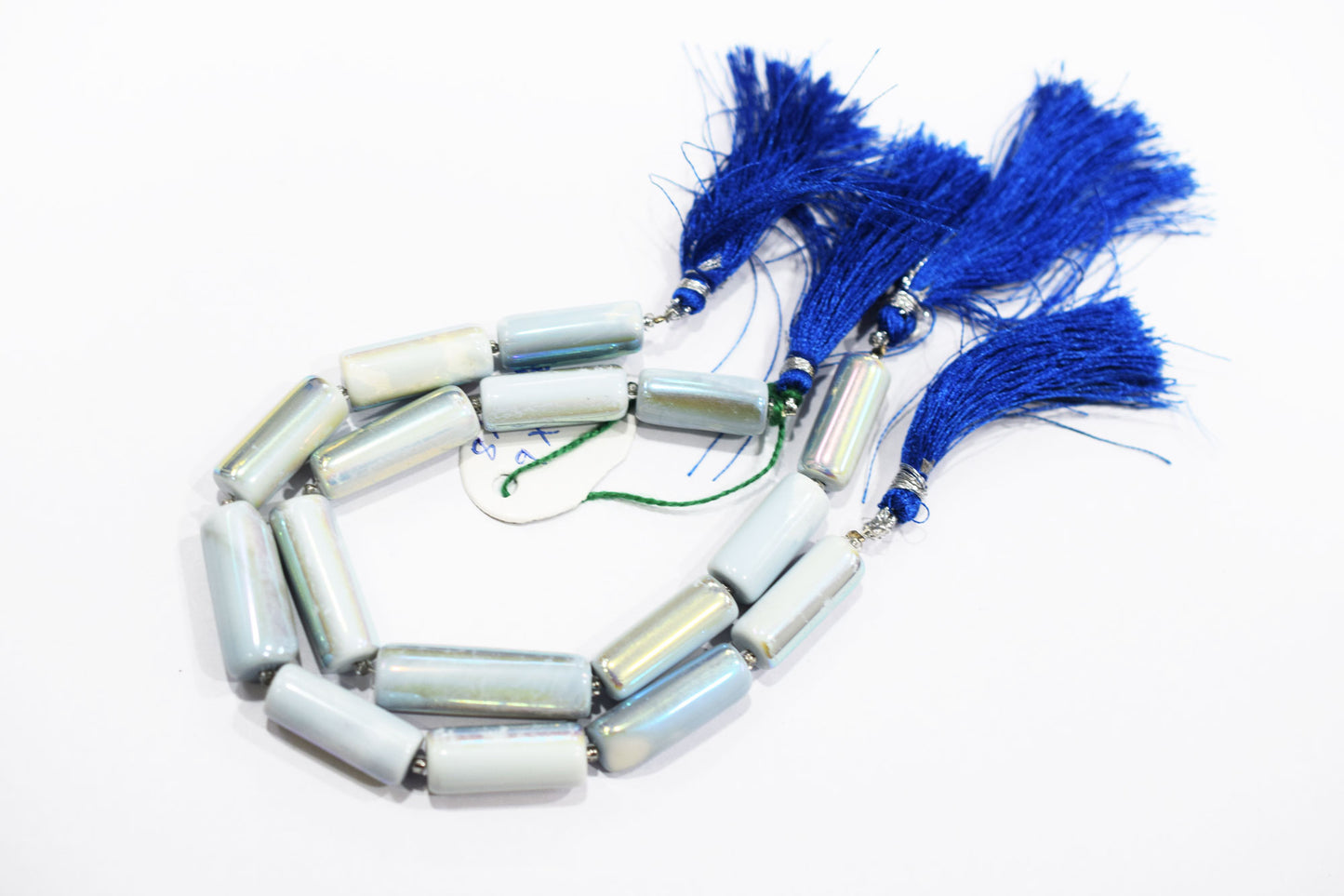 Denim Opal Rustic Style Titanium Coated Drums Shape Beads , Sold By Strand , 8x19 - 9x28 mm , 7" , 20406