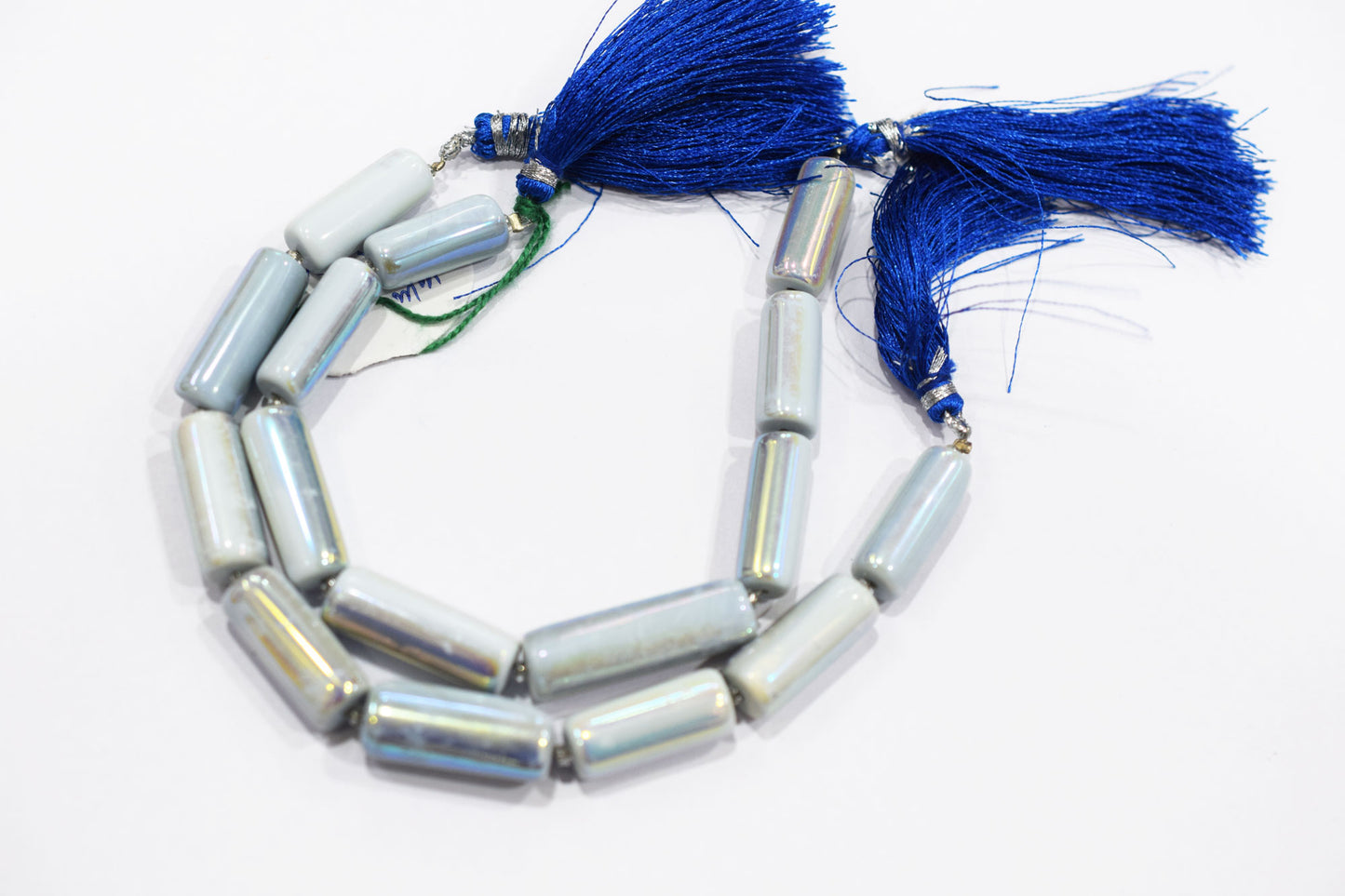 Denim Opal Rustic Style Titanium Coated Drums Shape Beads , Sold By Strand , 8x19 - 9x28 mm , 7" , 20406