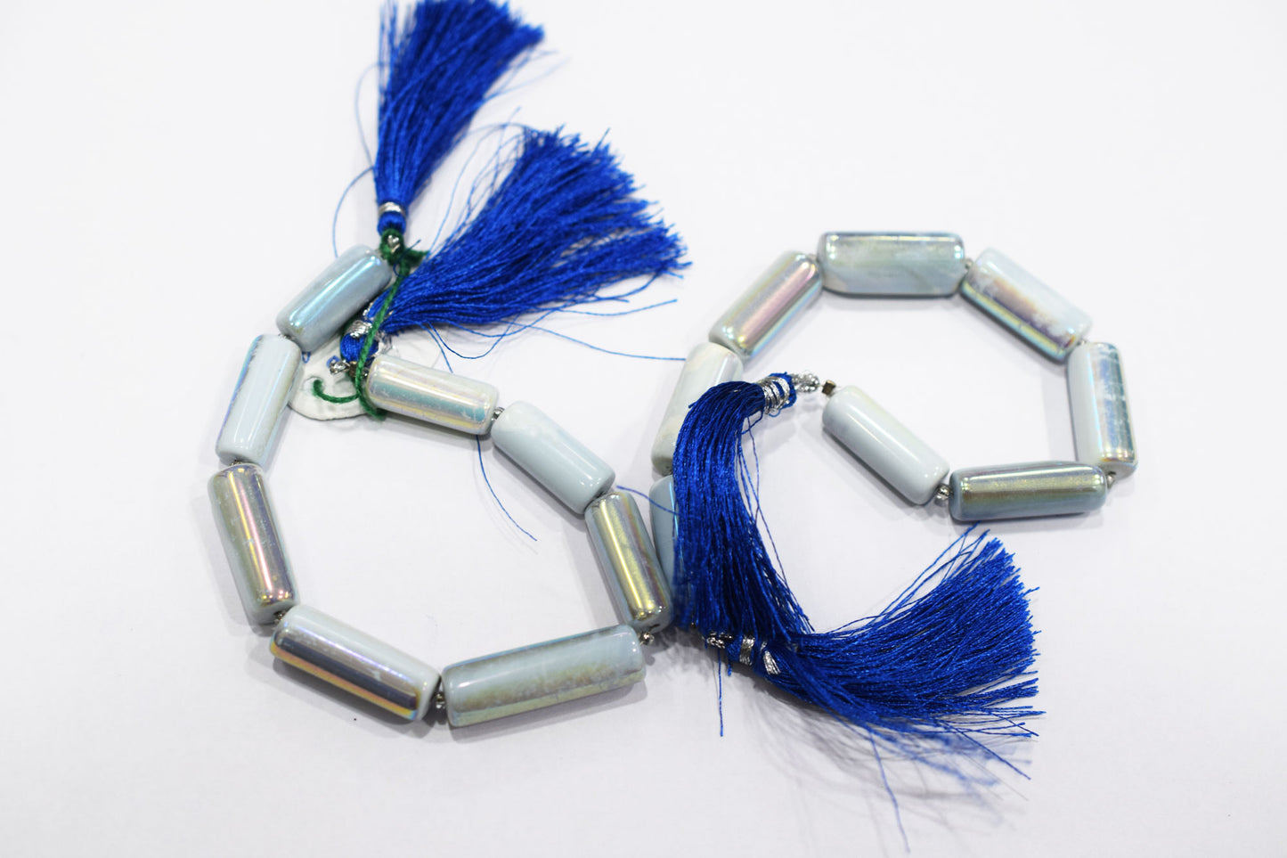 Denim Opal Rustic Style Titanium Coated Drums Shape Beads , Sold By Strand , 8x19 - 9x28 mm , 7" , 20406