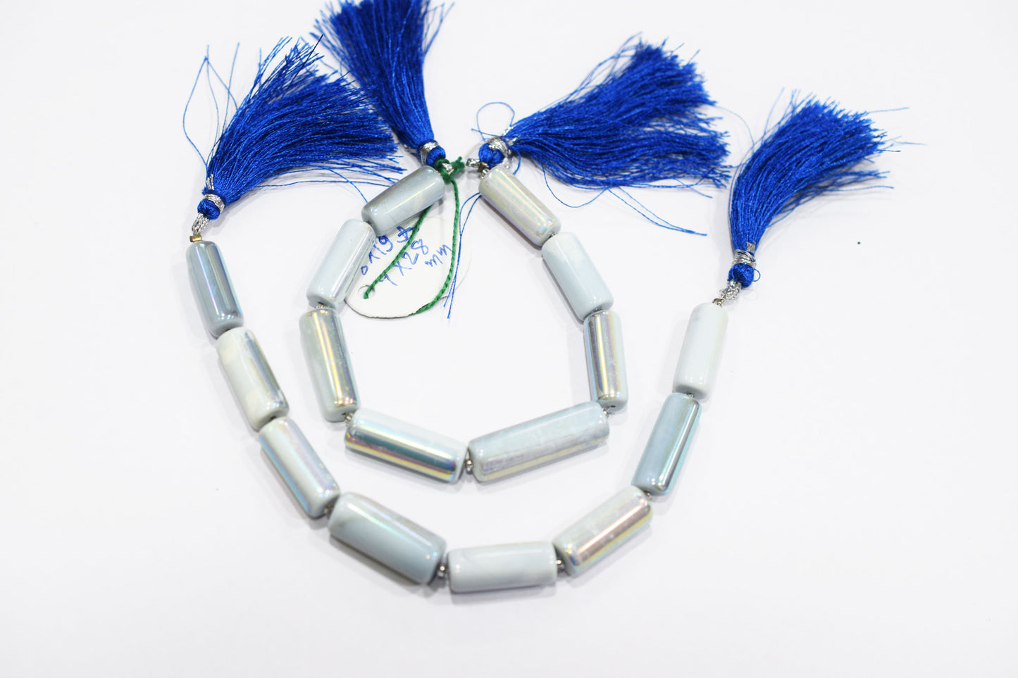 Denim Opal Rustic Style Titanium Coated Drums Shape Beads , Sold By Strand , 8x19 - 9x28 mm , 7" , 20406