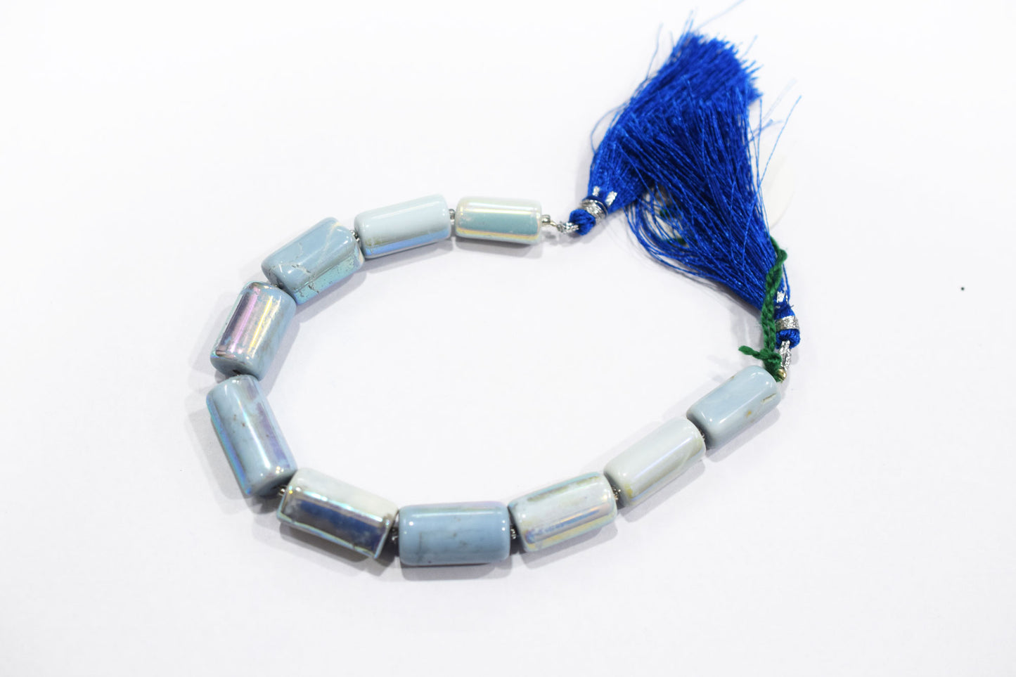 Denim Opal Rustic Style Titanium Coated Drums Shape Beads , Sold By Strand , 8x16 - 10x20 mm , 7" , 20407
