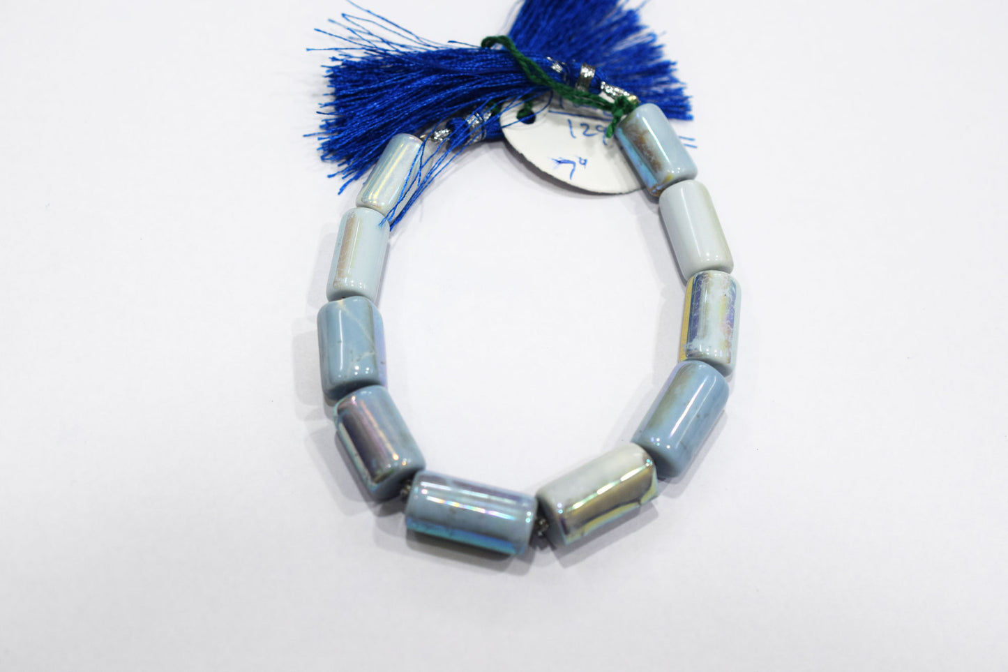 Denim Opal Rustic Style Titanium Coated Drums Shape Beads , Sold By Strand , 8x16 - 10x20 mm , 7" , 20407