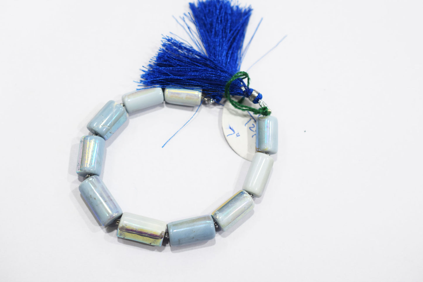 Denim Opal Rustic Style Titanium Coated Drums Shape Beads , Sold By Strand , 8x16 - 10x20 mm , 7" , 20407