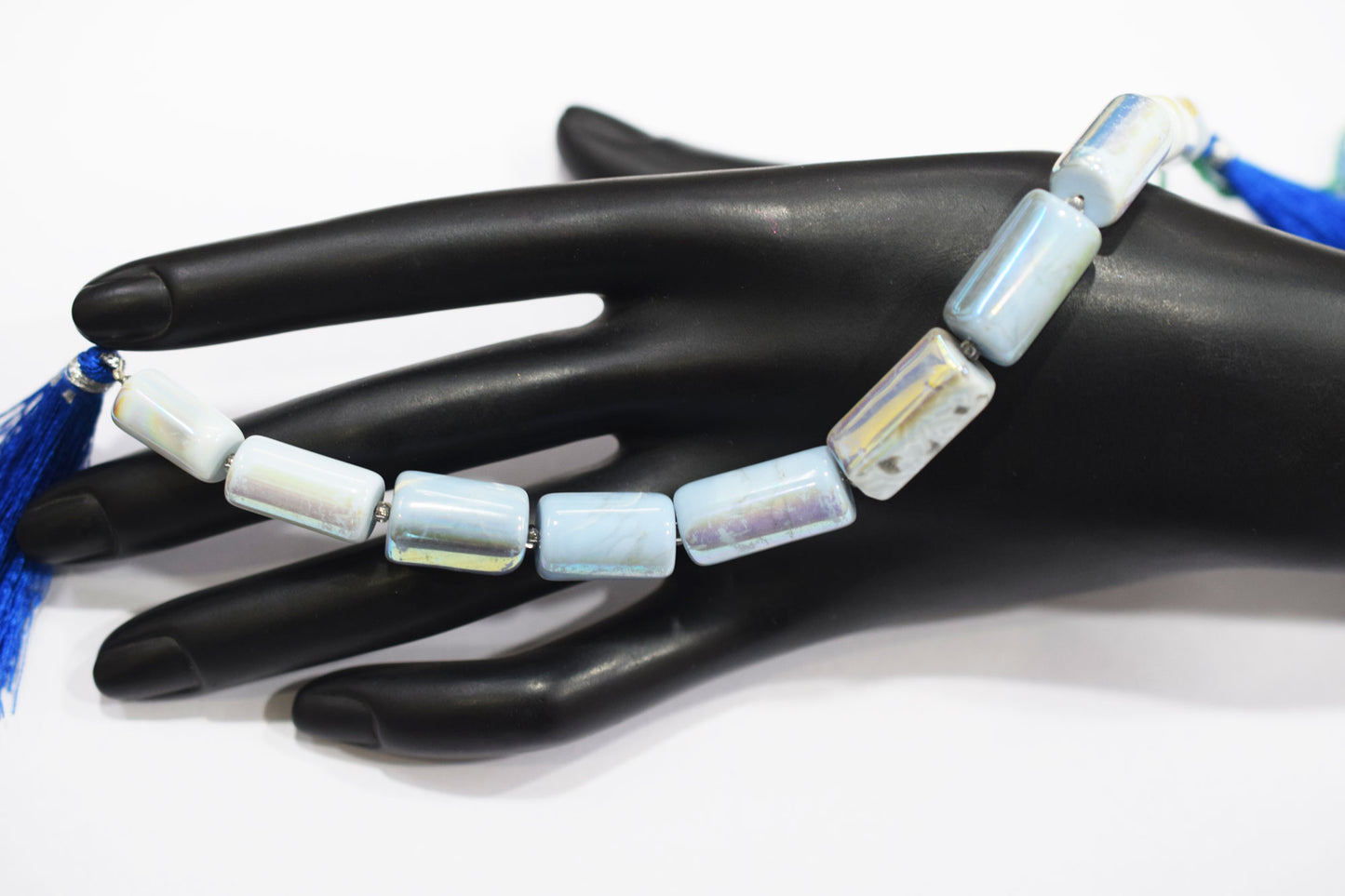 Denim Opal Rustic Style Titanium Coated Drums Shape Beads , Sold By Strand , 8x16 - 10x20 mm , 7" , 20407