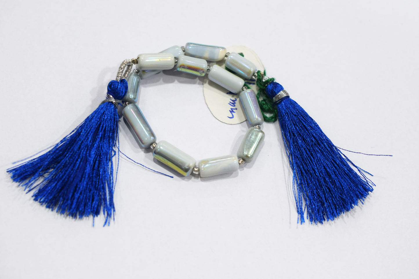 Denim Opal Rustic Style Titanium Coated Drums Shape Beads , Sold By Strand , 6x11 - 7x14 mm , 7" , 20408