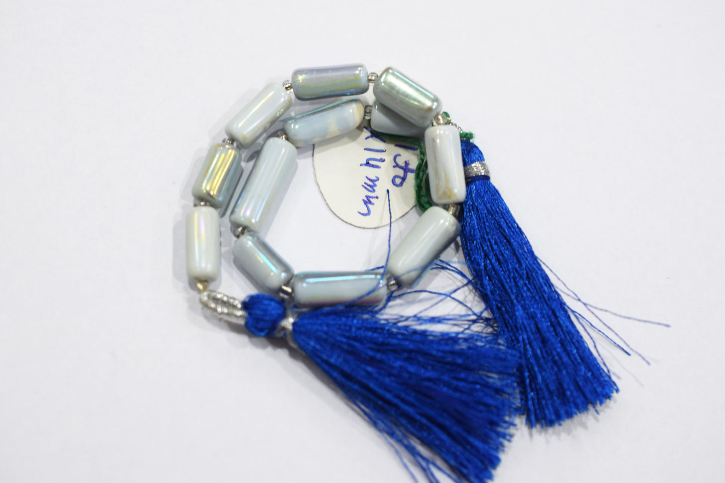 Denim Opal Rustic Style Titanium Coated Drums Shape Beads , Sold By Strand , 6x11 - 7x14 mm , 7" , 20408