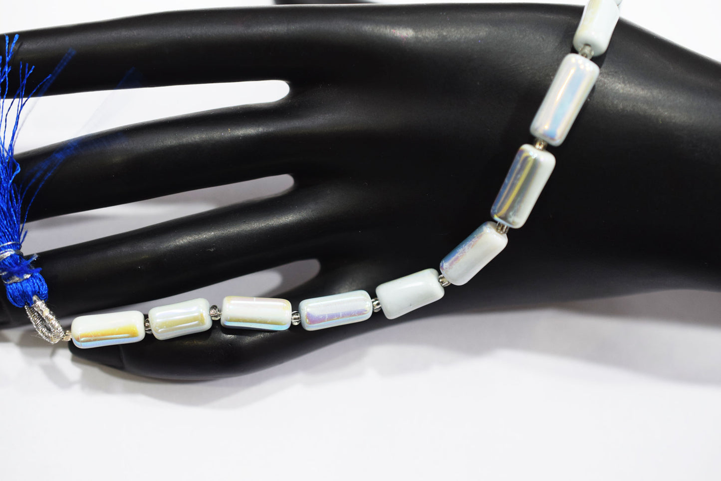 Denim Opal Rustic Style Titanium Coated Drums Shape Beads , Sold By Strand , 6x11 - 7x14 mm , 7" , 20408