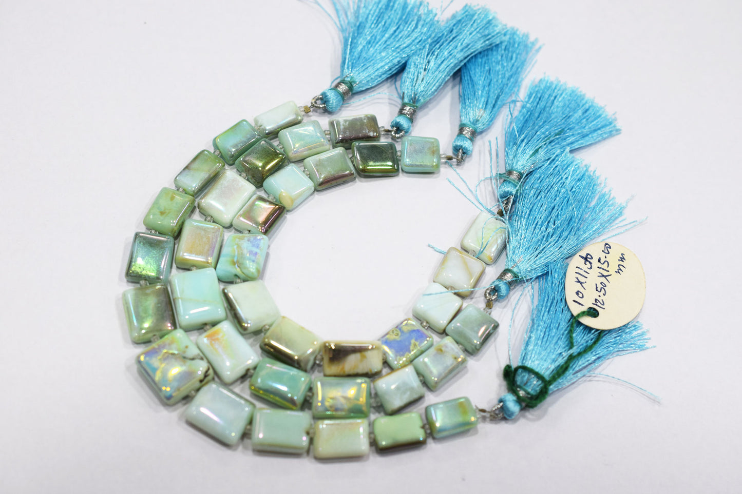 Rustic Metallic Coated Blue Opal Uneven Rectangle Shape Beads , Sold By Strand , 10x11 - 12x15 mm , 7", 20423