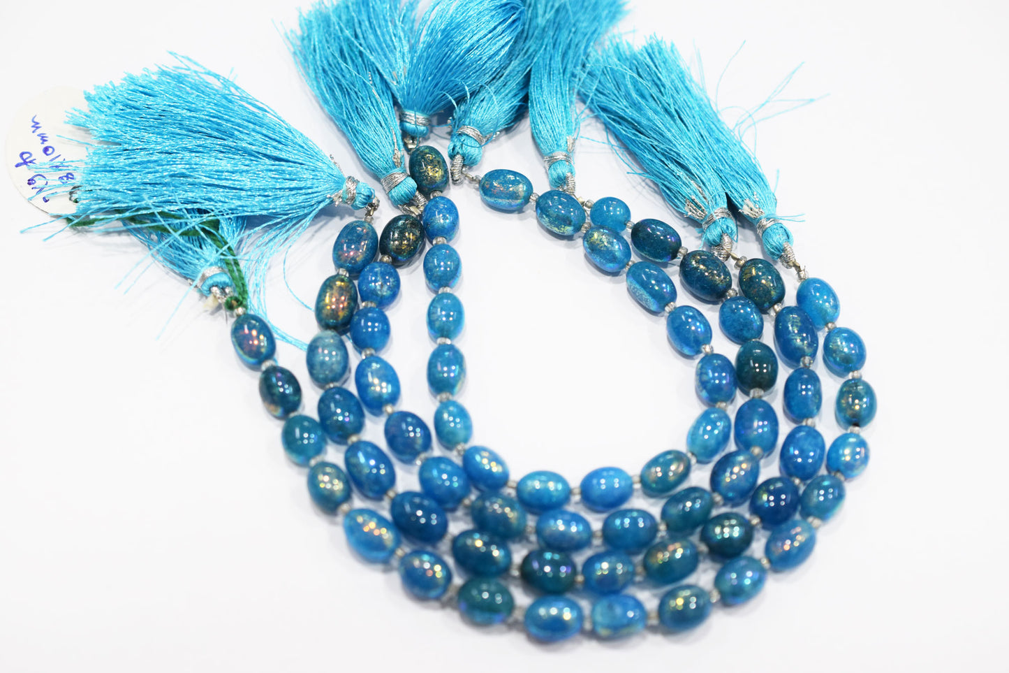 Rustic Metallic Coated Sky Blue Coloured Quartz Oval Carved Melon Shape Beads , Sold By Strand , 7.50x8.50 - 7.50x10 mm , 7" , 20426