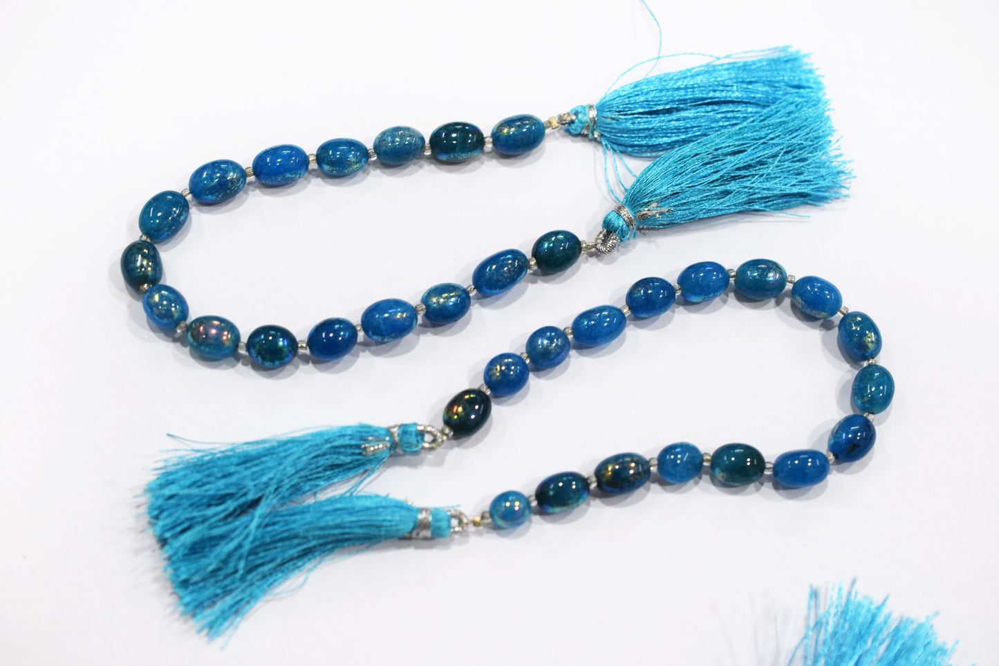 Rustic Metallic Coated Sky Blue Coloured Quartz Oval Carved Melon Shape Beads , Sold By Strand , 7.50x8.50 - 7.50x10 mm , 7" , 20426