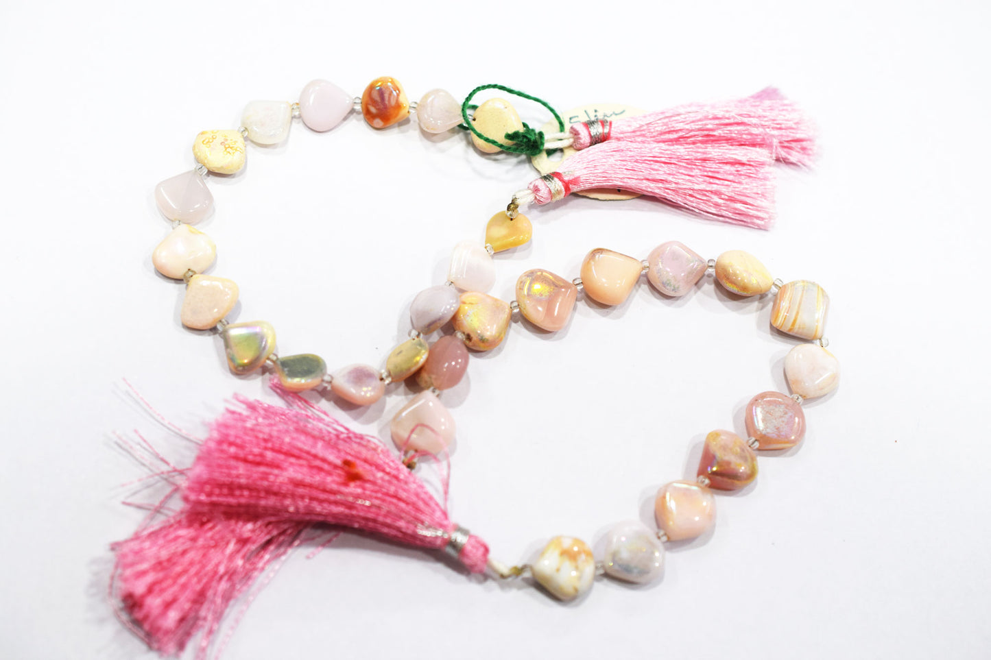 Rustic Metallic Coated Pink Opal Heart Shape Gemstone , Sold By Strand , 10x10 - 11x11 mm , 7" , 20437