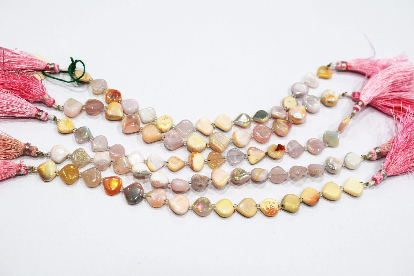 Rustic Metallic Coated Pink Opal Heart Shape Gemstone , Sold By Strand , 10x10 - 11x11 mm , 7" , 20437