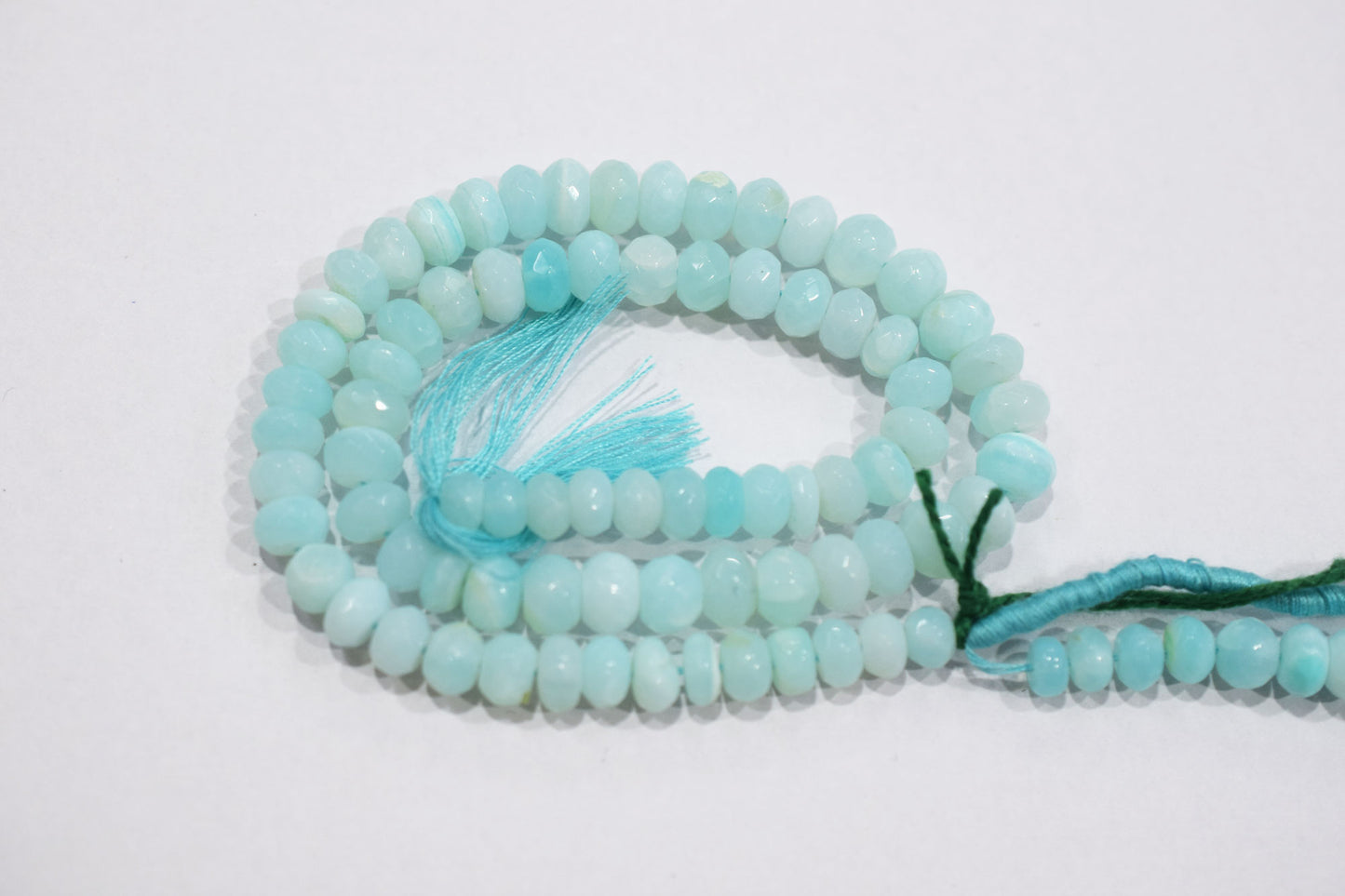 Natural Peruvian Blue Opal Rondelle Faceted Beads , Sold By Strand , 6 - 7 mm , 13",  20486
