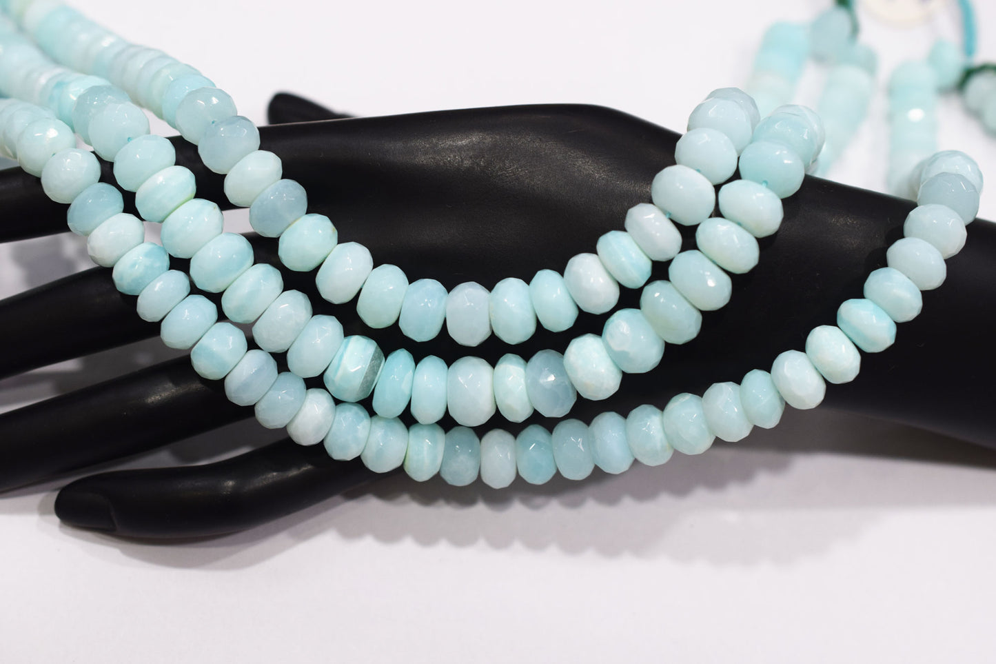 Natural Peruvian Blue Opal Rondelle Faceted Beads , Sold By Strand , 10 - 11 mm , 13",  20488