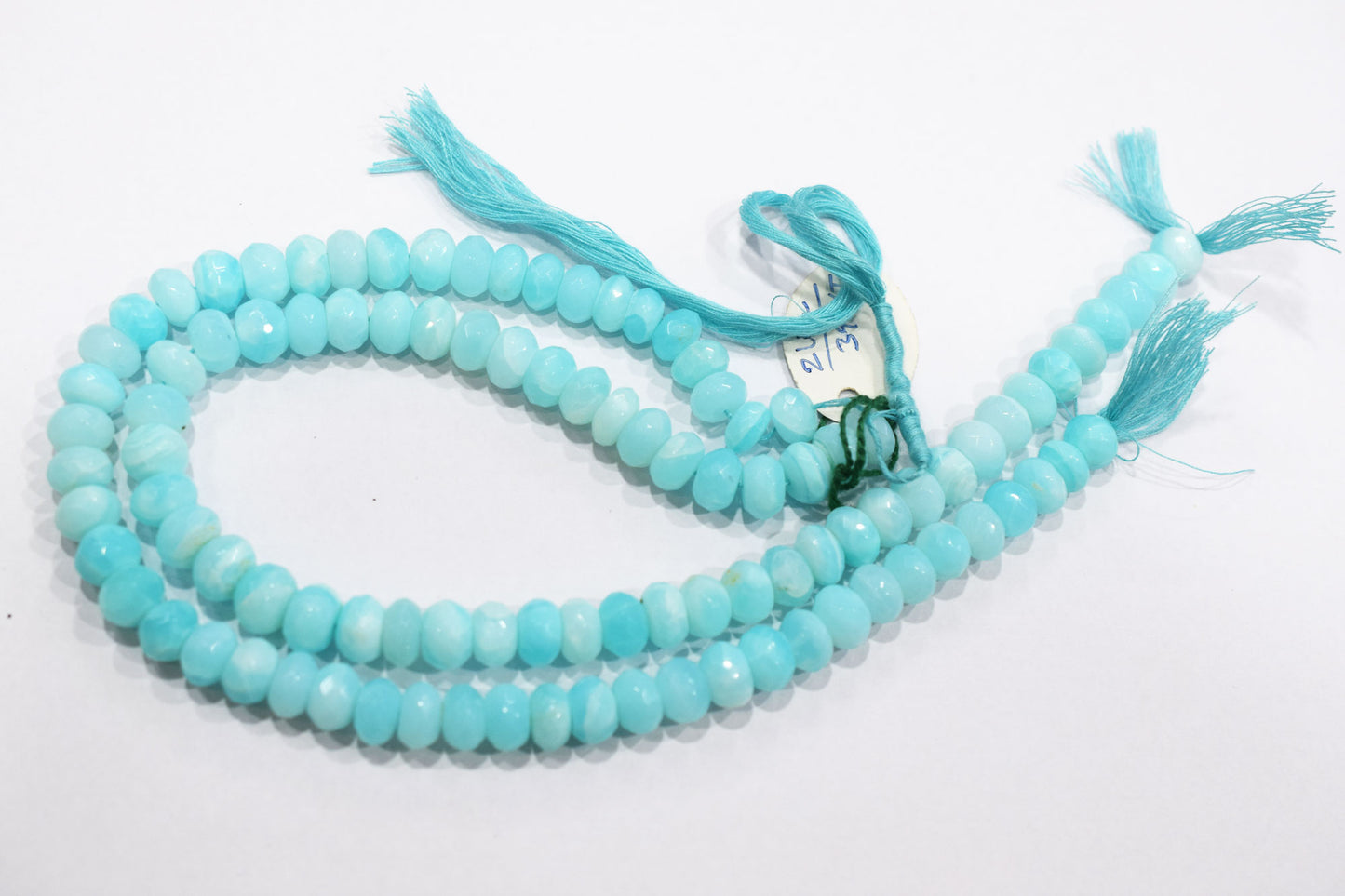 Natural Peruvian Blue Opal Rondelle Faceted Beads , Sold By Strand , 10 mm , 13",  20490