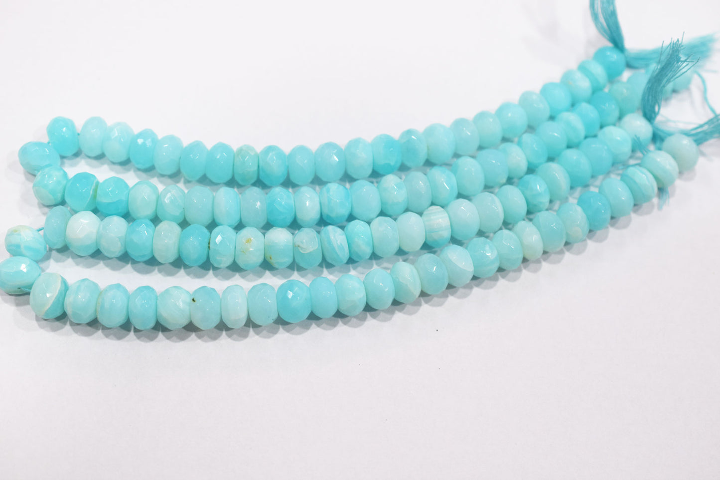 Natural Peruvian Blue Opal Rondelle Faceted Beads , Sold By Strand , 10 mm , 13",  20490