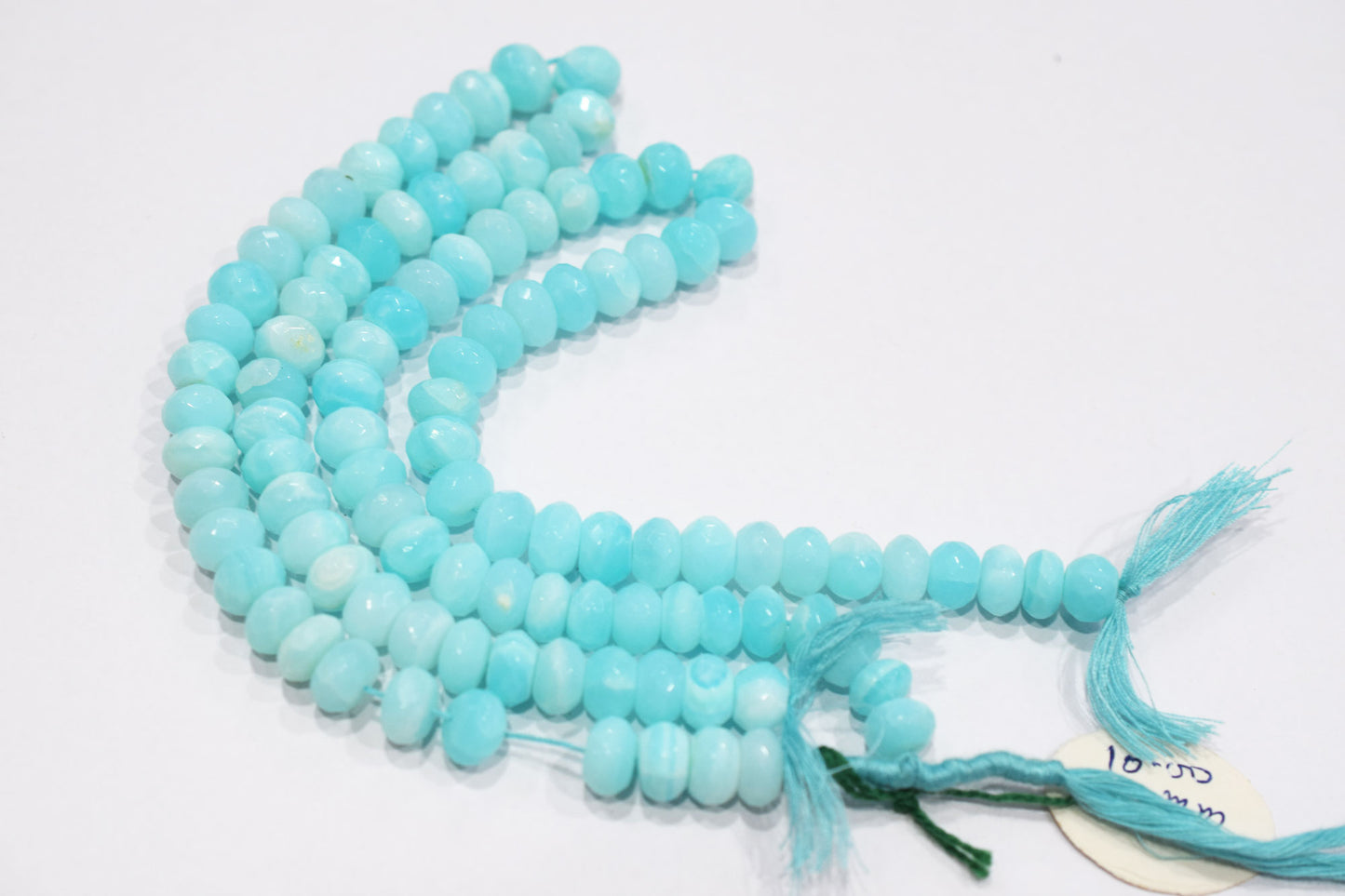 Natural Peruvian Blue Opal Rondelle Faceted Beads , Sold By Strand , 10 mm , 13",  20490
