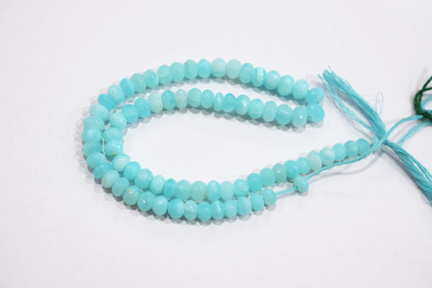 Natural Peruvian Blue Opal Rondelle Faceted Beads , Sold By Strand , 5.50 - 7 mm , 13",  20492